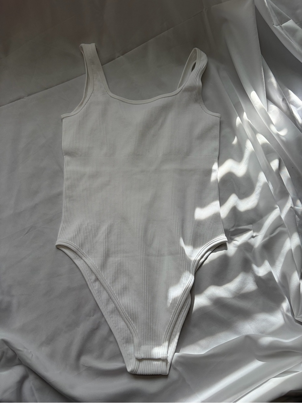 Ribbed White Tank Bodysuit